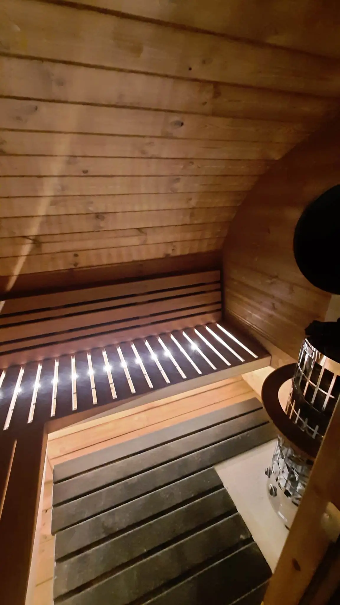 Inside the sauna at Zatoka Cydrowa